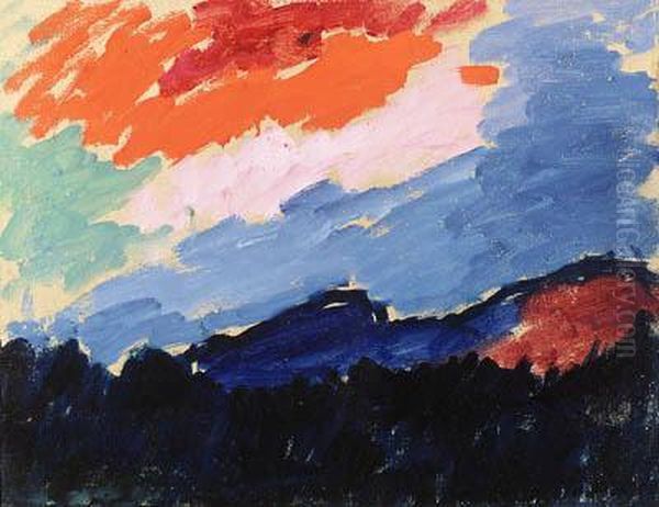 Rote Wolke Oil Painting by Alexei Jawlensky