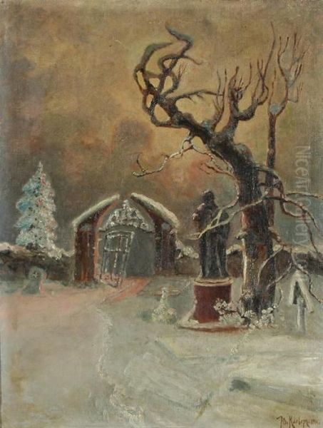 Winter Park Oil Painting by Iulii Iul'evich (Julius) Klever