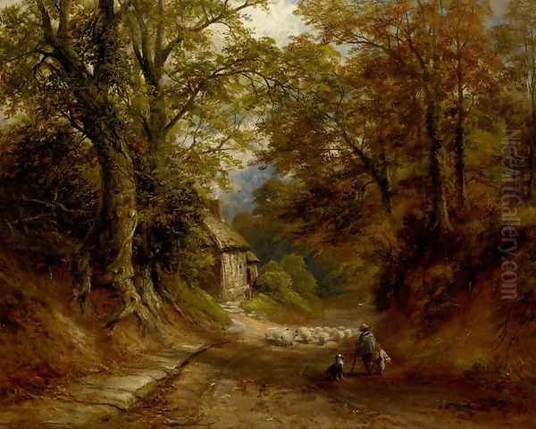 The Old Cottage, Littleover Lane Oil Painting by George Turner