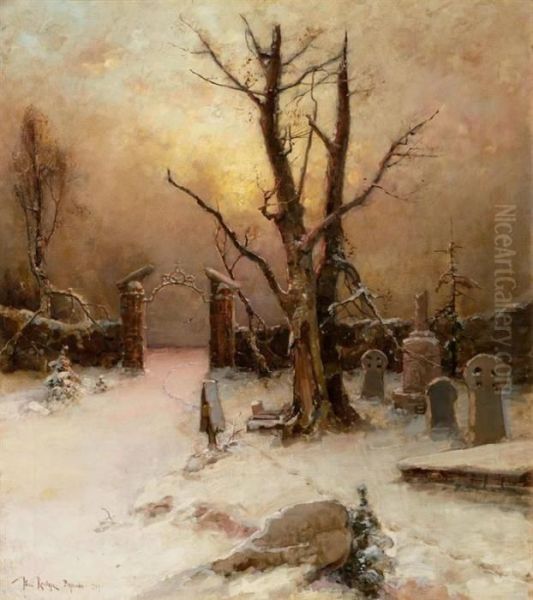 Winter Landscape. 1909. Oil Painting by Iulii Iul'evich (Julius) Klever