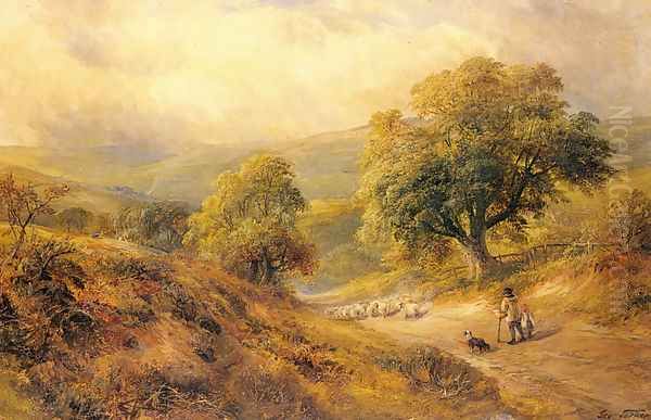 Cross-O-Th-Hands, Derbyshire Oil Painting by George Turner