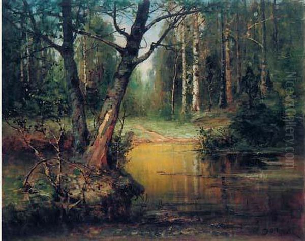 La Foret Oil Painting by Iulii Iul'evich (Julius) Klever