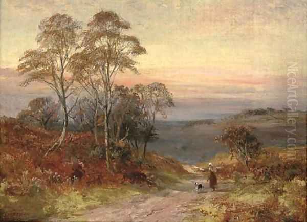 The Close of the Day, near Little Eaton Derbyshire Oil Painting by George Turner