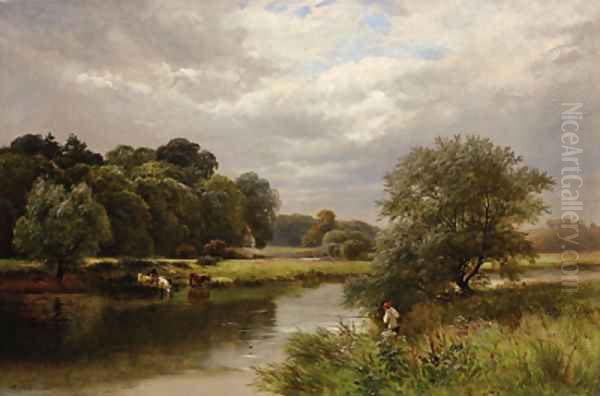 The Trent near Anchor Church Oil Painting by George Turner