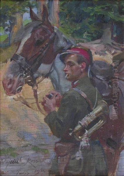 Legionnaire Oil Painting by Wojciech Von Kossak