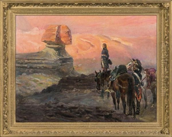 Napoleon And The Sphinx Oil Painting by Wojciech Von Kossak