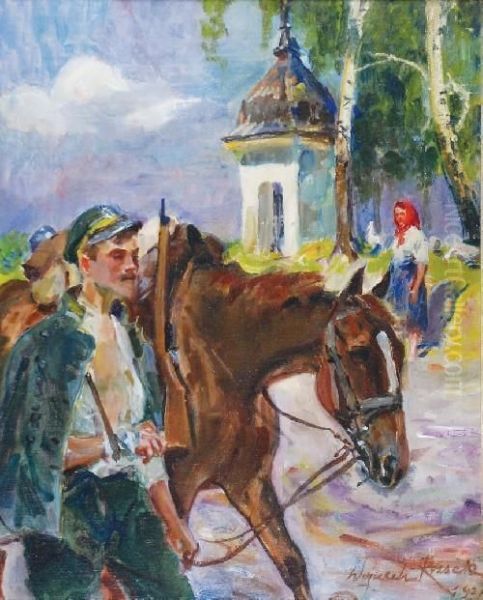 Ranny Legionista Oil Painting by Wojciech Von Kossak