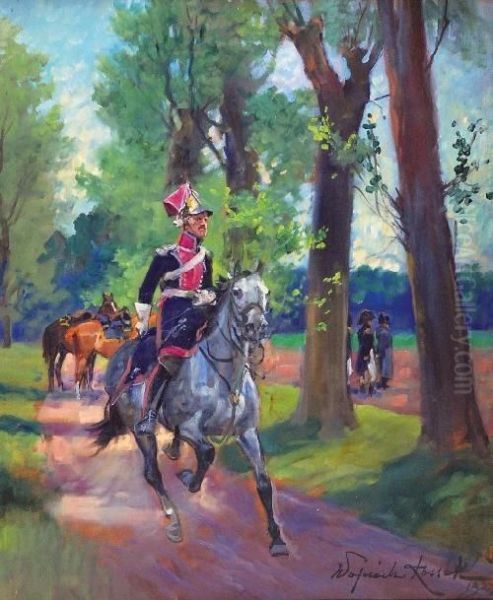 Adjutant Napoleona Oil Painting by Wojciech Von Kossak