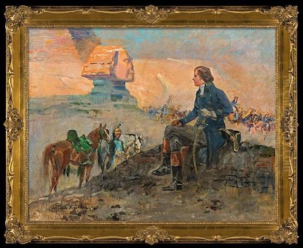 Napoleon And Sphinx Oil Painting by Wojciech Von Kossak