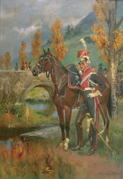 Szwolezer Gwardii Polskiej Oil Painting by Wojciech Von Kossak