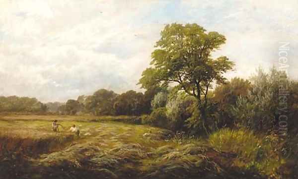 Hayfield, Barrow-on-Trent Oil Painting by George Turner