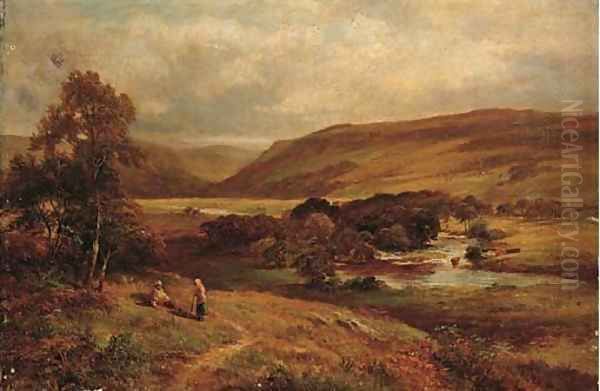 The Llugwy river Ciffyn, North Wales Oil Painting by George Turner