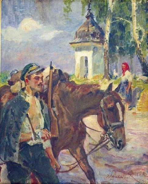 Ranny Legionista Oil Painting by Wojciech Von Kossak