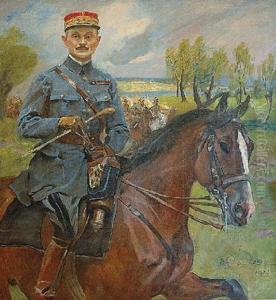 Portret Konny Generala Maxime Oil Painting by Wojciech Von Kossak