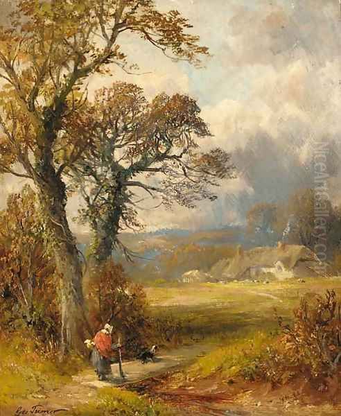 Near Mackworth, Derbyshire Oil Painting by George Turner