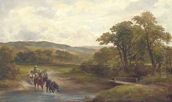 Crossing the river Oil Painting by George Turner