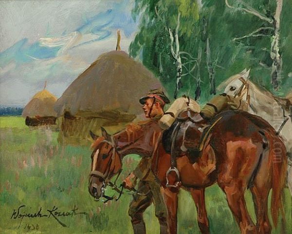 Ulan Z Konmi Oil Painting by Wojciech Von Kossak