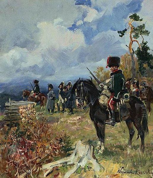 Napoleon Z Wojskiem Oil Painting by Wojciech Von Kossak