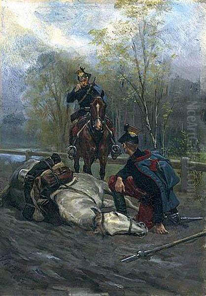 Ulani Austriaccy 1885 Oil Painting by Wojciech Von Kossak