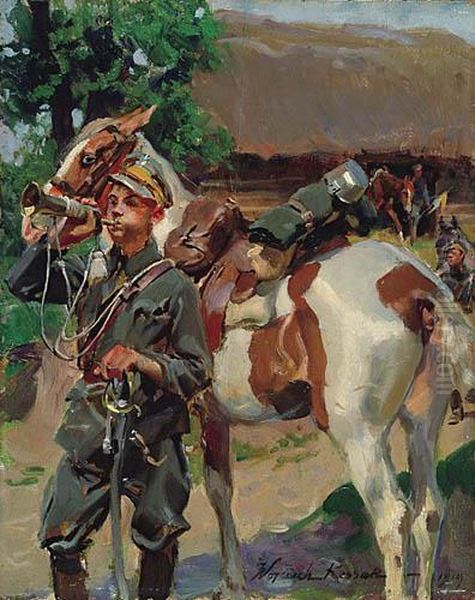 Trebacz Oil Painting by Wojciech Von Kossak