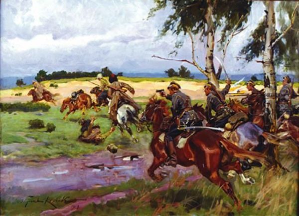 Poscig Oil Painting by Wojciech Von Kossak