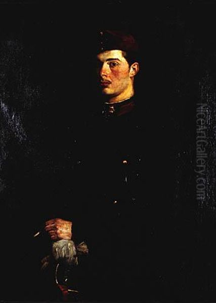 Autoportret W Mundurze Ulanskim 1878 Oil Painting by Wojciech Von Kossak