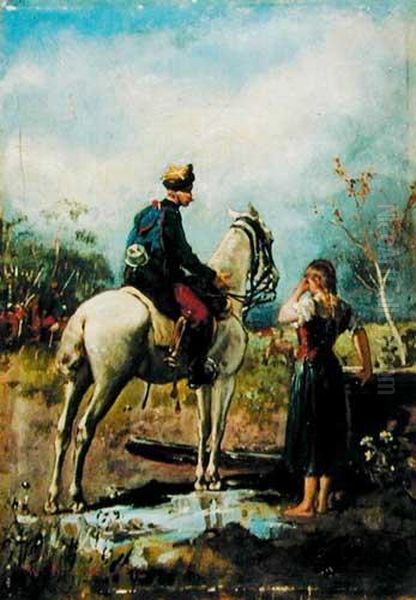 Pozegnanie Oil Painting by Wojciech Von Kossak