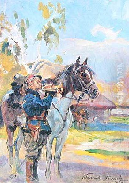 Trebacz Oil Painting by Wojciech Von Kossak