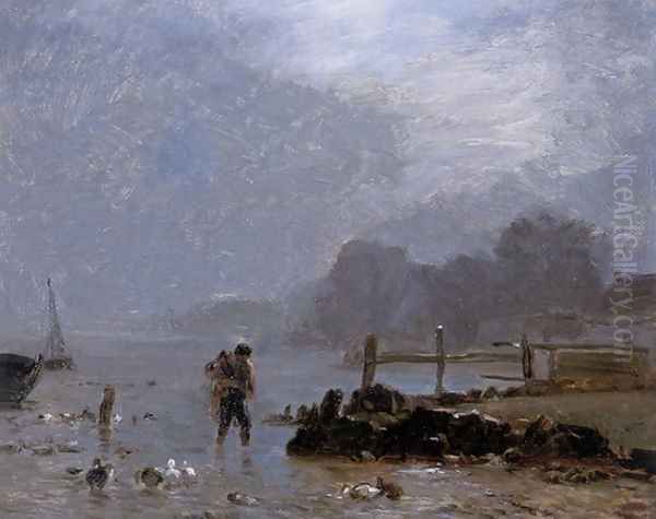 The Fisherman Oil Painting by Constant Troyon