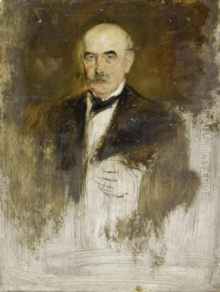 Portrait Of Kommerzienrat Gutman Oil Painting by Franz von Lenbach