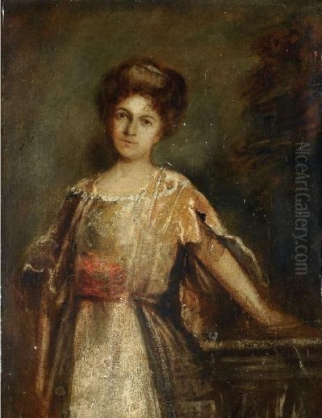 Ritratto Di Signora Oil Painting by Franz von Lenbach