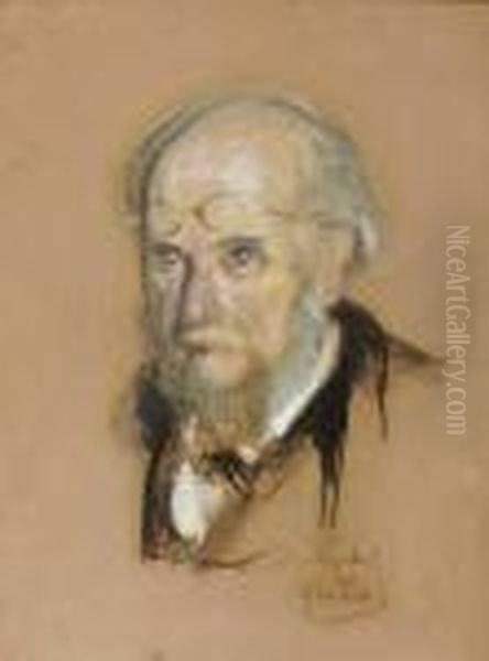 Adolf Friedrich Graf Von Schack Oil Painting by Franz von Lenbach