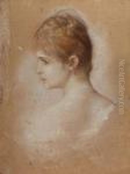 Portrait Der Prinzessin Elvira Von Bayern Oil Painting by Franz von Lenbach