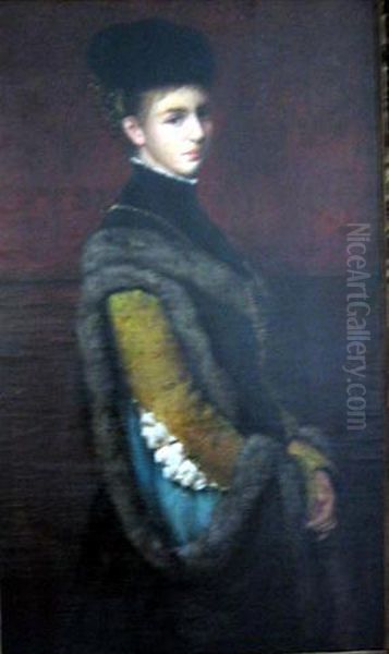 Frauenportrait-komptesse Lory Wittgenstein Oil Painting by Franz von Lenbach