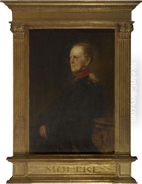 Helmuth Graf Moltke Oil Painting by Franz von Lenbach