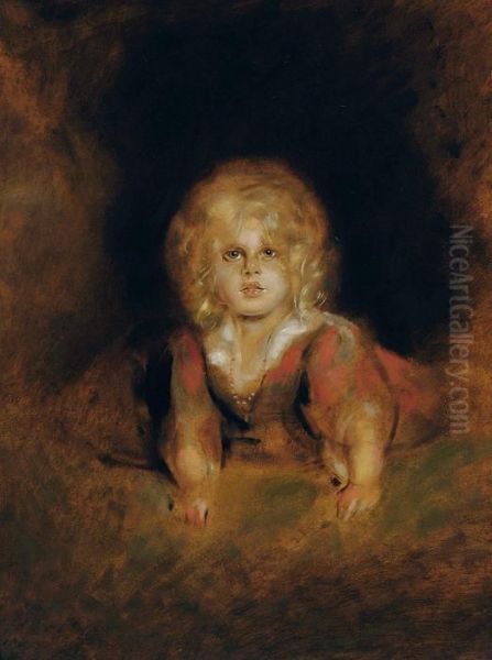 Portrait Der Tochter Marion Oil Painting by Franz von Lenbach