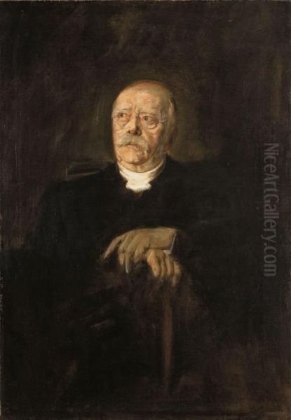 Otto Furst Von Bismarck Oil Painting by Franz von Lenbach