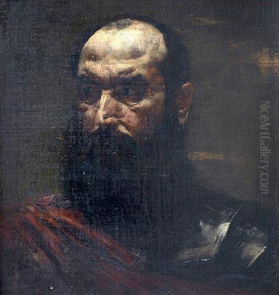 Portrait Of A Noble. Oil Painting by Franz von Lenbach