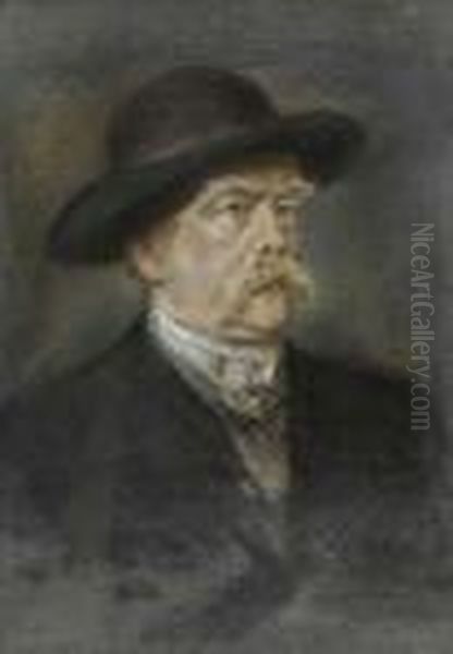 Otto Furst Bismarck Oil Painting by Franz von Lenbach