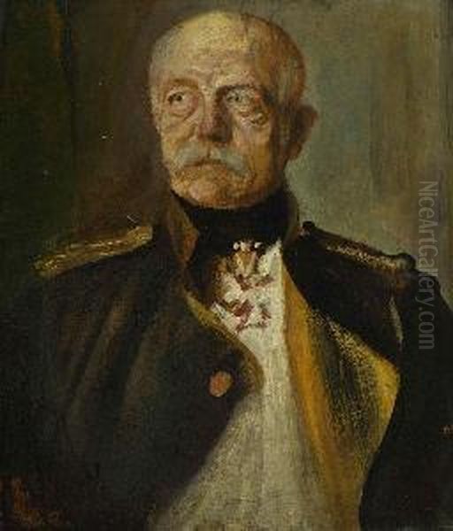 Otto Furst Bismarck Oil Painting by Franz von Lenbach