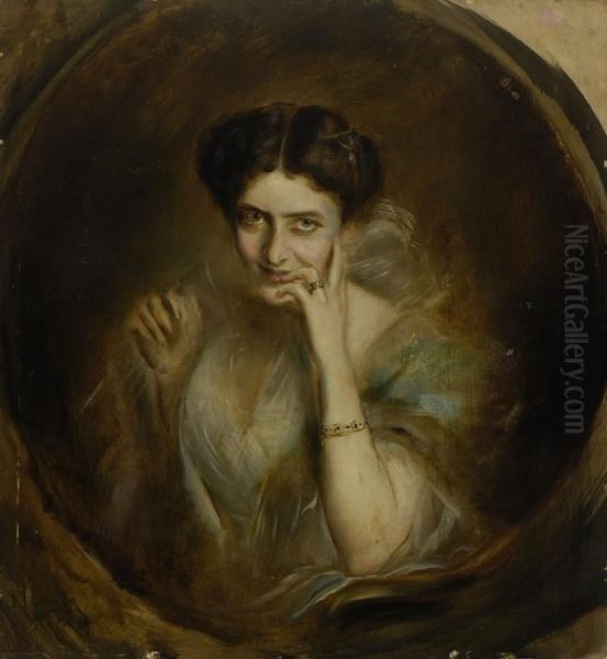 Mary Victoria Lady Curzon Of
 Kedleston Oil Painting by Franz von Lenbach