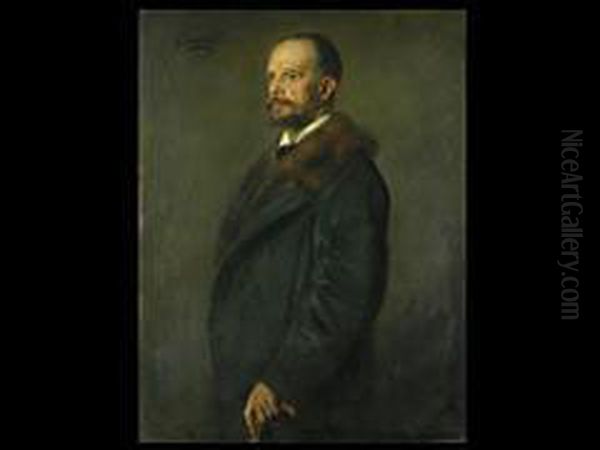 Portrait Des Herrn C. Schmidt Oil Painting by Franz von Lenbach