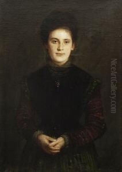 Bildnis Der Helene Koch Oil Painting by Franz von Lenbach