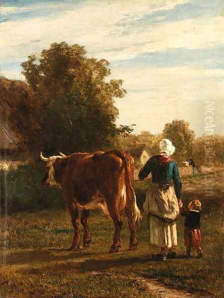 The walk to pasture Oil Painting by Constant Troyon