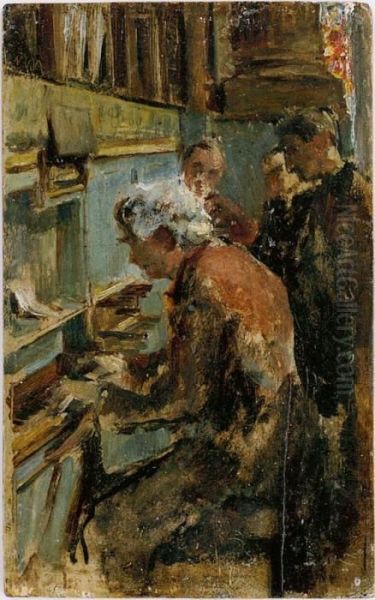 Der Orgelspieler Oil Painting by Adolph von Menzel