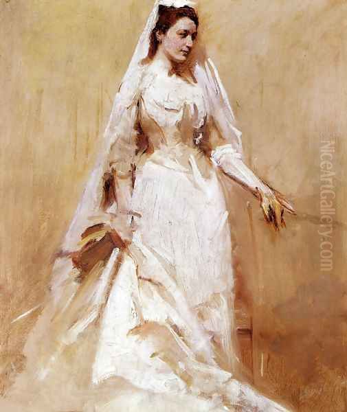 A Bride Oil Painting by Abbott Handerson Thayer