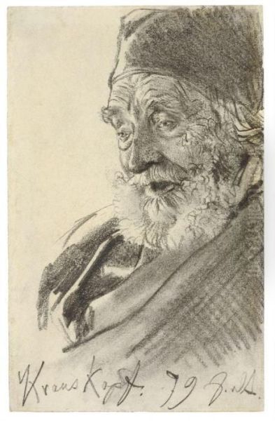 Justus Krauskopf Oil Painting by Adolph von Menzel