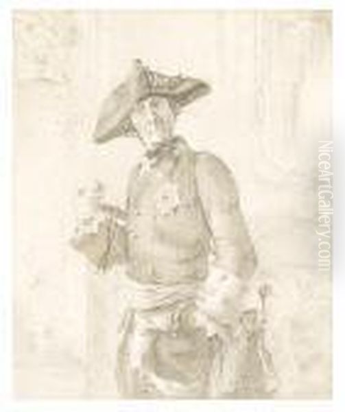 The Proud Officer Oil Painting by Adolph von Menzel