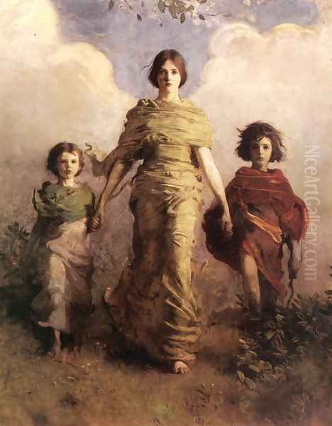 The Virgin Oil Painting by Abbott Handerson Thayer