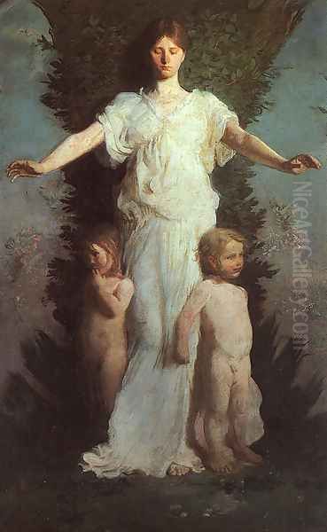 Caritas 1894-95 Oil Painting by Abbott Handerson Thayer